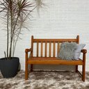 Ver imagem 1 de Banco de Jardim Namoradeira de Madeira 2 Lugares com Verniz