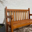 Ver imagem 4 de Banco de Jardim Namoradeira de Madeira 2 Lugares com Verniz
