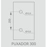 Puxador 300 MM ENTRE FUROS Para Porta Vidro Preto - 7