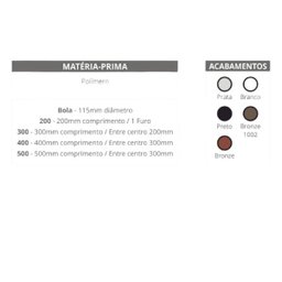 Puxador 200 MM Um Furo Para Porta Vidro Cinza - 4