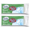 Ver imagem 1 de Kit 2 Pacotes Sacos de Lixo Branco para Banheiro e Pia Resistente Reforçado 34cm x 38cm 50 Unidades