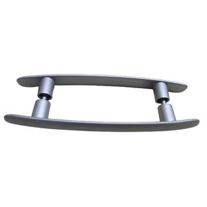 Puxador 300 MM ENTRE FUROS Para Porta Vidro Cinza