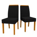 Ver imagem 1 de Conjunto Com 2 Cadeiras Para Sala de Jantar Estofadas Isis Madeira Maciça Ypê Suede Preto VL07 New C