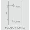 Puxador 400 MM ENTRE FUROS Para Porta Vidro Bronze 1002 - 6