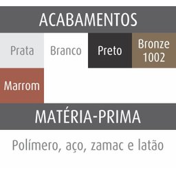 KIT Haste 30 cm Para Janela V/A Vidro Temperado PT - 7