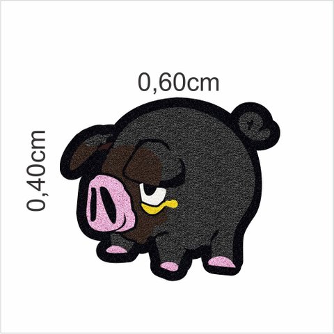 Tapete Capacho Porco no Formato 0,60x0,40 Cm.