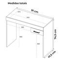 Ver imagem 5 de Mesa Escrivaninha 1 Gaveta 91 Cm Pinho Arly