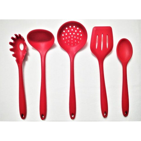 Kit 5 Peças Silicone - Inteiriço - Vermelho
