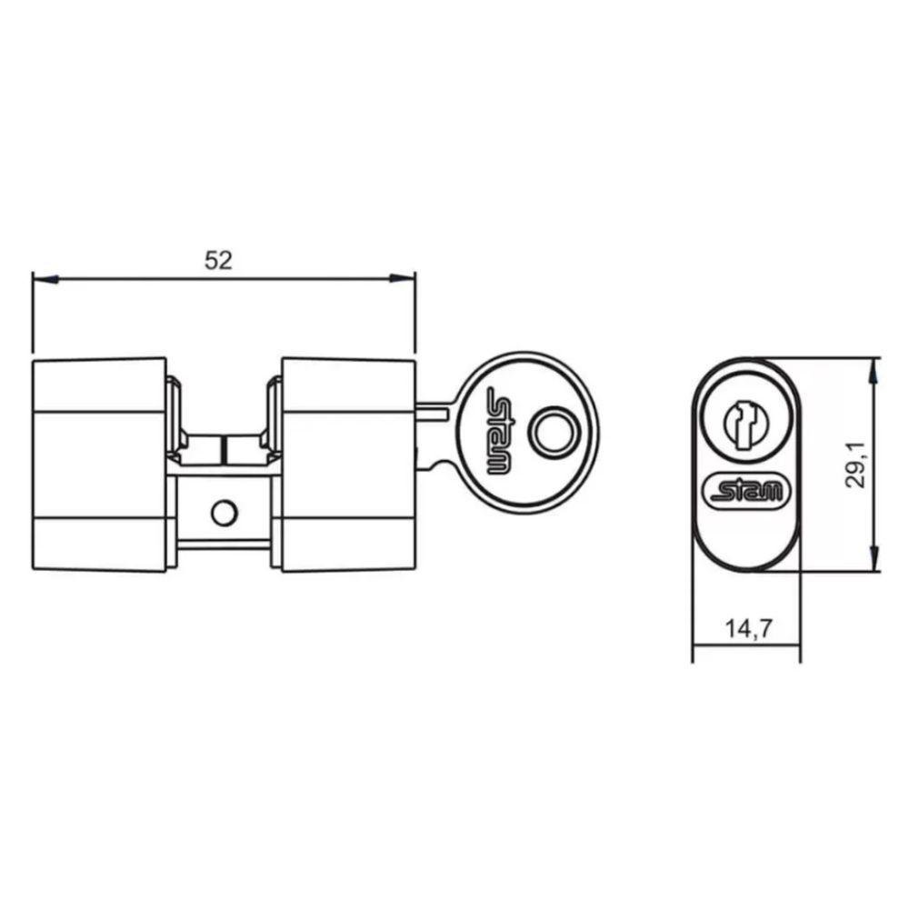 Cilindro 803-804-1801 C-parafuso Cromado - Stam - 2