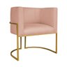 Kit Divã Luna 160cm Lado Esquerdo e 02 Poltronas Base de Ferro Dourado Suede Doce Sonho Móveis Rosê - 9