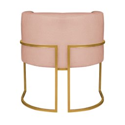 Kit Divã Luna 160cm Lado Esquerdo e 02 Poltronas Base de Ferro Dourado Suede Doce Sonho Móveis Rosê - 11