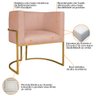 Kit Divã Luna 160cm Lado Esquerdo e 02 Poltronas Base de Ferro Dourado Suede Doce Sonho Móveis Rosê - 6