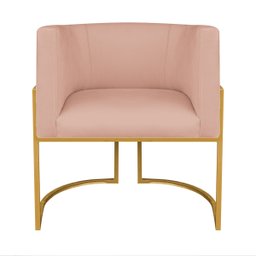 Kit Divã Luna 160cm Lado Esquerdo e 02 Poltronas Base de Ferro Dourado Suede Doce Sonho Móveis Rosê - 13