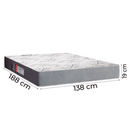 Colchão Casal Espuma Egito 138x188x19cm Cinza / Branco Portobel - Suporta até 100kg por Pessoa - 2