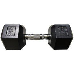 Halter Peso 12,5kg Sextavado Dumpbell Emborrachado Cromado Academia Musculaçao Biceps Triceps Treino - 1