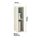 Ver imagem 3 de Armário Luciane 20cm 1 Porta Lis Legno Crema C/Cumaru
