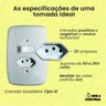 Kit com 2 Conjunto Branco Certificado 1 Interruptor e 1 Tomada de Imbuir 20a Premium - 6