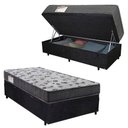 Ver imagem 1 de Cama Box Baú Solteiro Suede + Colchão de Espuma D33 - Sereneprime - 88cm Preto