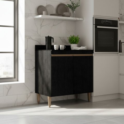 Balcão de Cozinha para Cooktop Essenza 80cm 2 Portas Móvel na Caixa
