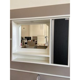 Gabinete Para Banheiro 3 Peças Oxford - Balcão Com Rodas + Bancada Cuba + Espelheira Com Led - 3