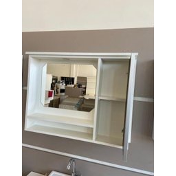 Gabinete Para Banheiro 3 Peças Oxford - Balcão Com Rodas + Bancada Cuba + Espelheira Com Led - 2