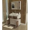 Gabinete Para Banheiro 3 Peças Oxford - Balcão Com Rodas + Bancada Cuba + Espelheira Com Led - 2