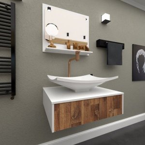 Bancada / Gabinete / Lavabo Banheiro Madri 50 Western