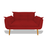Namoradeira Opala Sofá 2 Lugares Sala Estar Quarto Recepção Escritório Clínica Vermelho - 1
