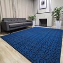 Ver imagem 3 de Tapete Carpete Sala Quarto Elegante Geométrico 1,00 X 1,50 - Cor Azul