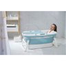 Banheira Para Bebê Dobrável Portátil Baby Pil Grande com Tampa Azul - 4