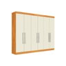 Guarda Roupa Casal 6 Portas e 4 Gavetas Alba Peroba/off White - Europa - 1