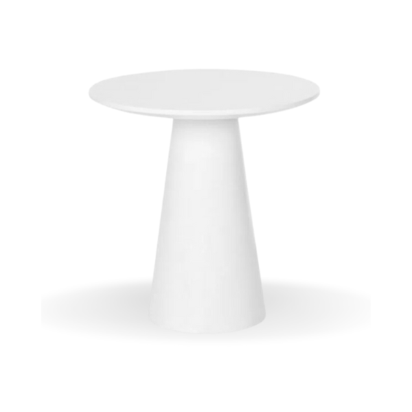 Mesa Bistrô Cone 70 cm Tampo Laca Branca Base Branca Personal Decor Design Branco