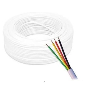 Cabo Liso Chato P/ Tel 4 Vias Branco Rolo C/ 300mts