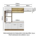 Ver imagem 4 de Armário de Cozinha Completa 270cm Rustic Branco Agata Madesa 04