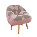 Ver imagem 3 de Kit 02 Poltrona Paloma Escritório Sala Pé Palito Suede Rosa Bebê e Suede Cappuccino - Dominic Decor