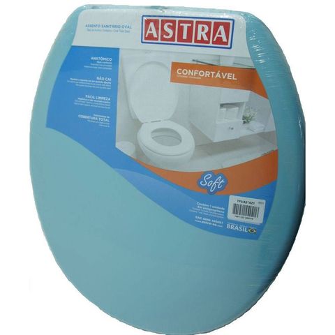 Assento Sanitário Oval Plástico Azul 1 Astra