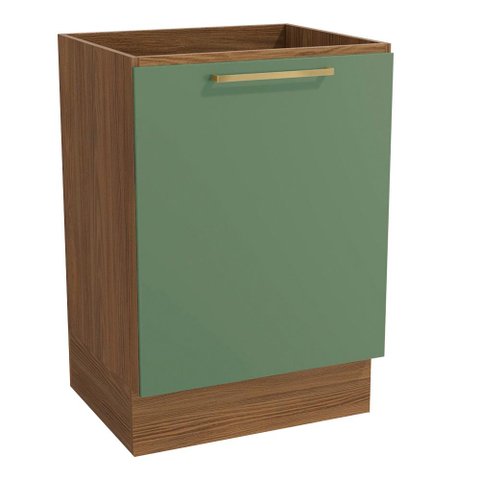 Balcão de Cozinha Botanic 60cm 01 Porta M629 Kappesberg - Nogueira/verde Oliva