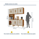 Ver imagem 5 de Cozinha Completa 10 Portas 2 Gavetas com Fruteira Lorena Kaiki Móveis - Nature/off White