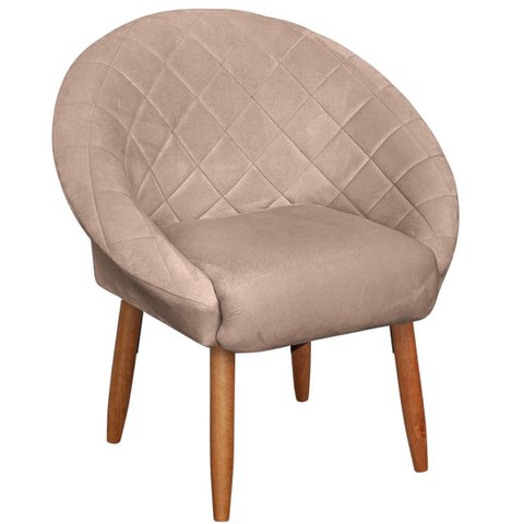 Cadeira Poltrona Reforçada para Sala de Estar Confortável Estilo Moderna Tecido Veludo Moblan Decor:
