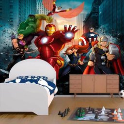 Papel De Parede Adesivo, Infantil Vingadores Desenho - 2
