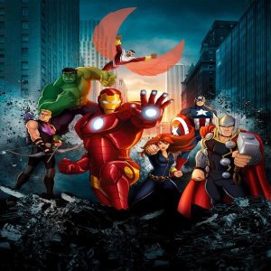 Papel De Parede Adesivo, Infantil Vingadores Desenho