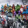 Papel de Parede Adesivo Infantil Vingadores DC Alto Prédio - 1