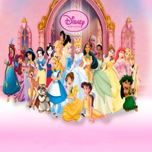 Papel de Parede Adesivo, Infantil Princesas Completo