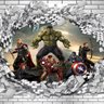 Papel de Parede Adesivo Vingadores Marvel 3D Buraco Parede - 2