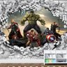 Papel de Parede Adesivo Vingadores Marvel 3D Buraco Parede - 1