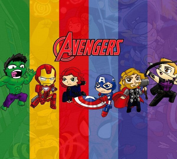 Papel De Parede Adesivo, Infantil Vingadores Baby - 2