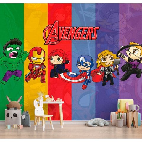 Papel De Parede Adesivo, Infantil Vingadores Baby