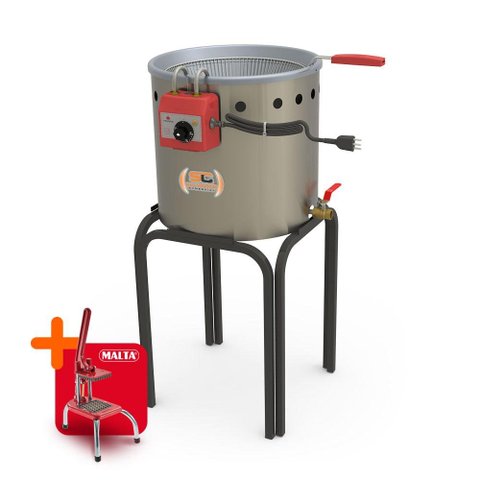 Tacho Fritador 2350W Industrial Elétrico PR-90E Água e Óleo 12L Progás 127V e Cortador de