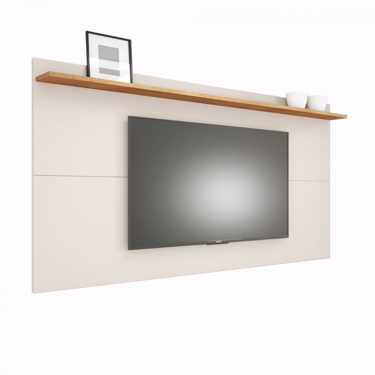 Painel para Tv 50 Polegadas 1 Prateleira Lion Off White/mel - 2