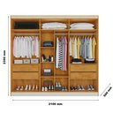 Ver imagem 4 de Guarda Roupa Oxford 6 Portas 4 Gavetas com Espelho Mdf - Mademarcs